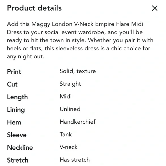 Maggy London V-Neck Empire Flare Midi Dress - Picture 4 of 11